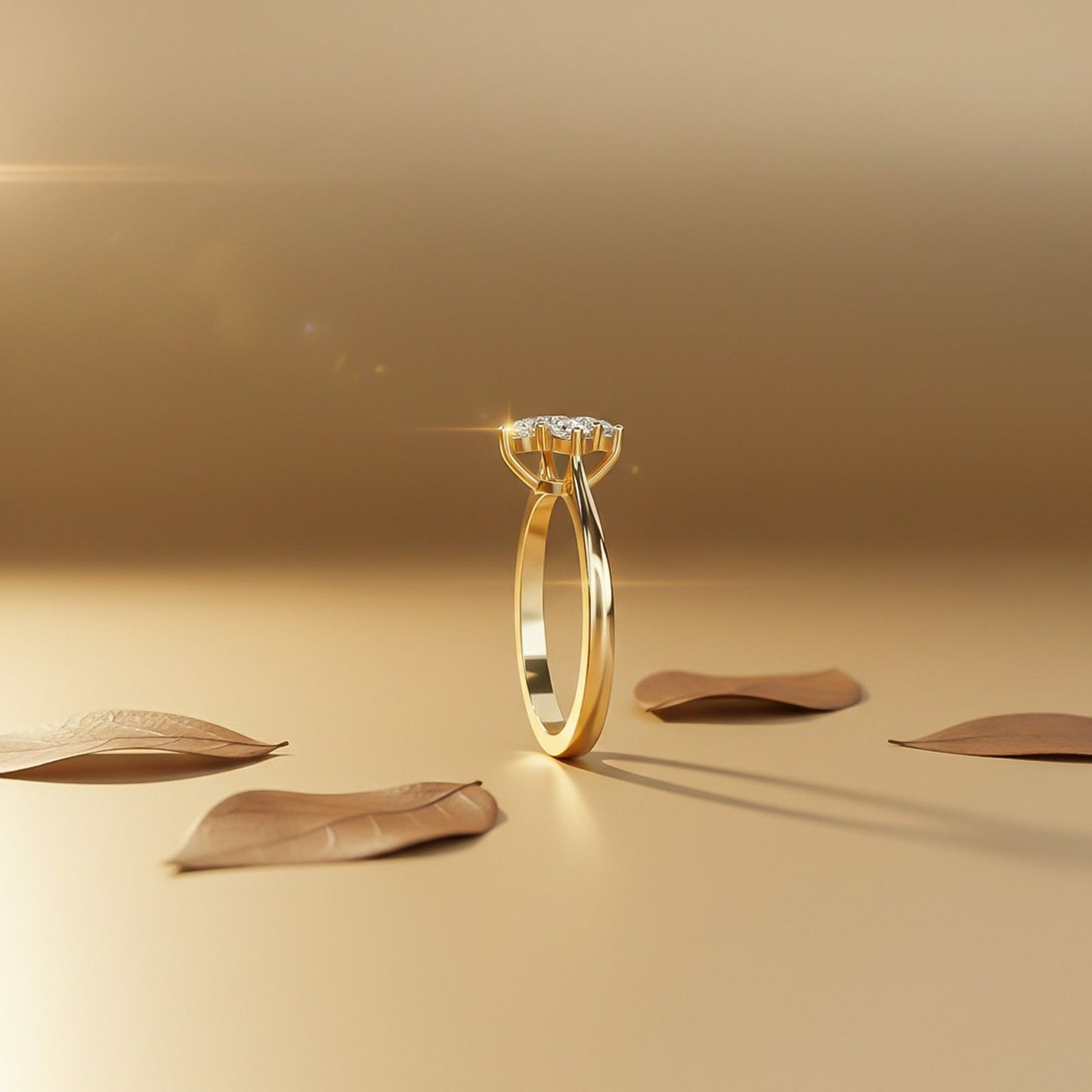 1Ctw Round Moissanite Humber Ring