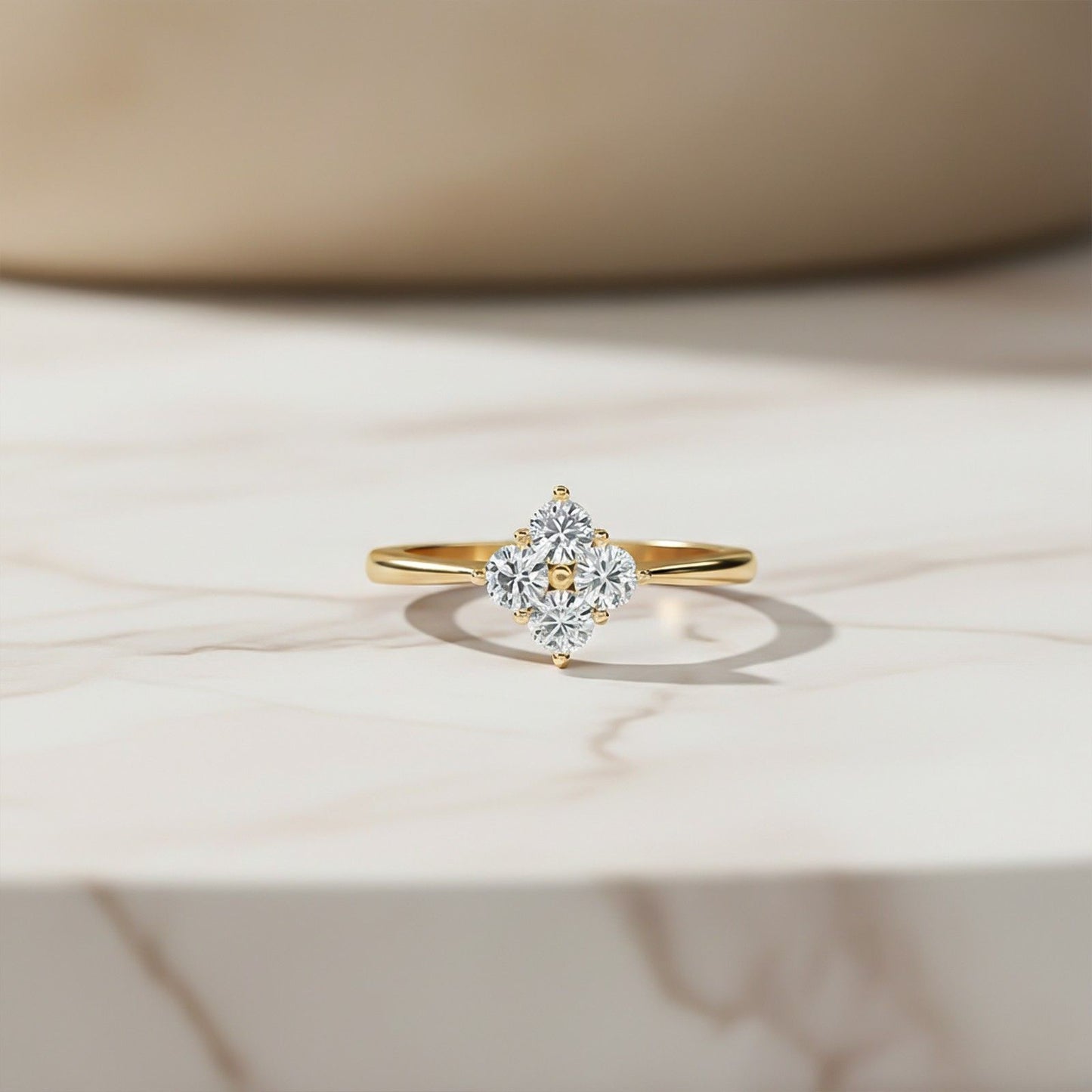 1Ctw Round Moissanite Humber Ring