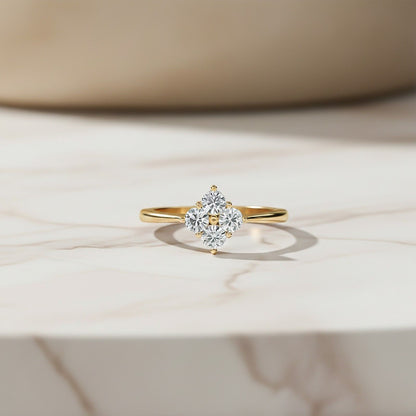 1Ctw Round Moissanite Humber Ring