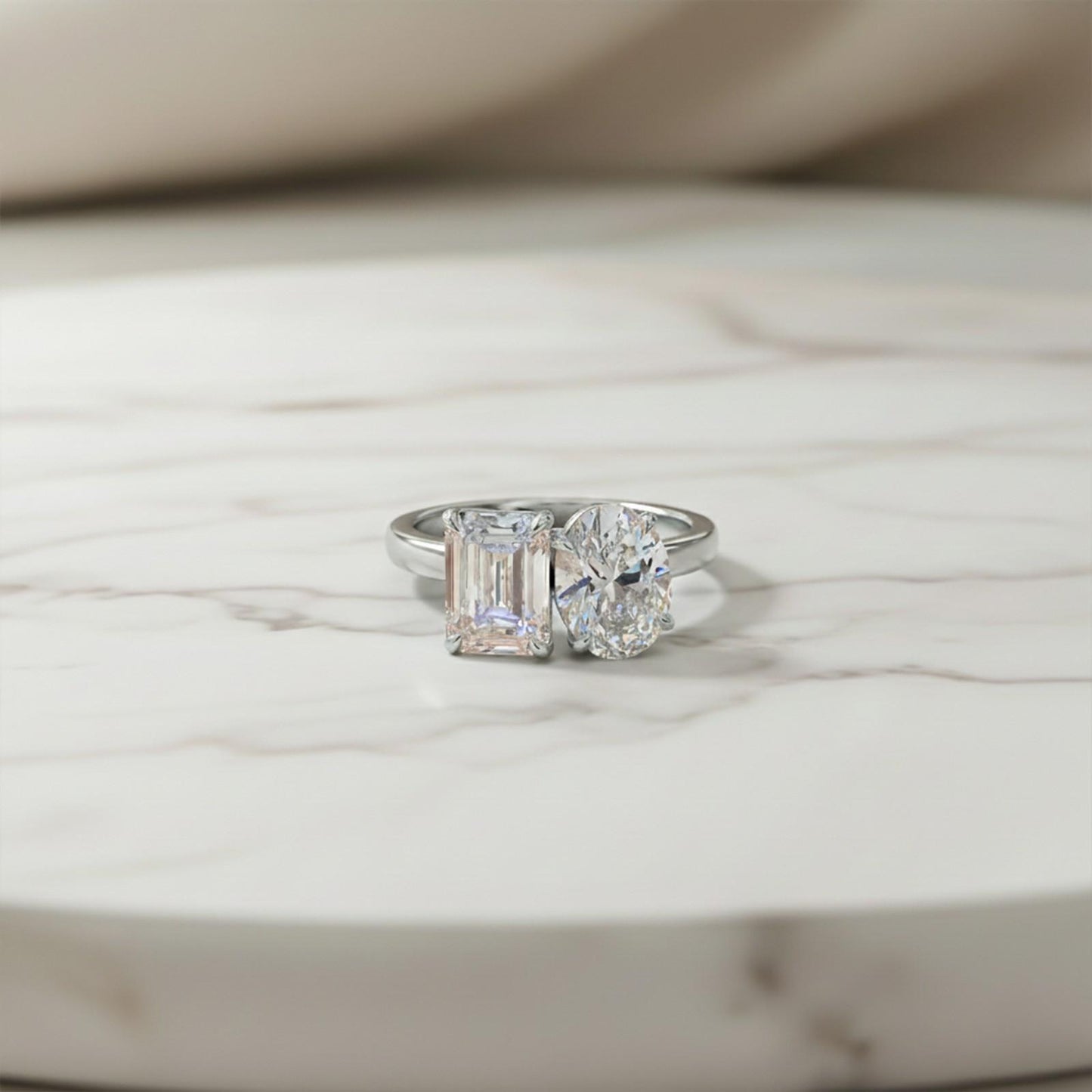 2Ctw Moissanite Dual Stone Ring