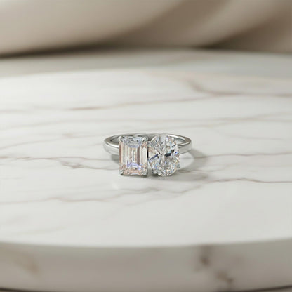 2Ctw Moissanite Dual Stone Ring