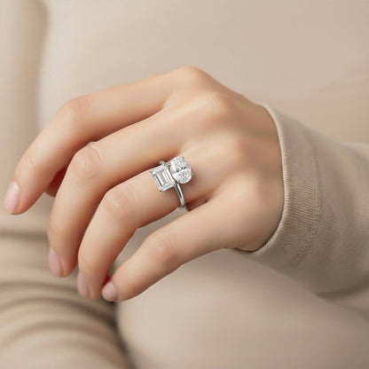 2Ctw Moissanite Dual Stone Ring