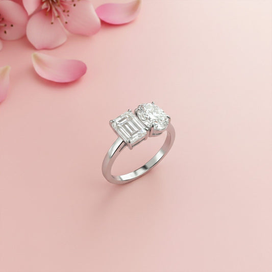 2Ctw Moissanite Dual Stone Ring