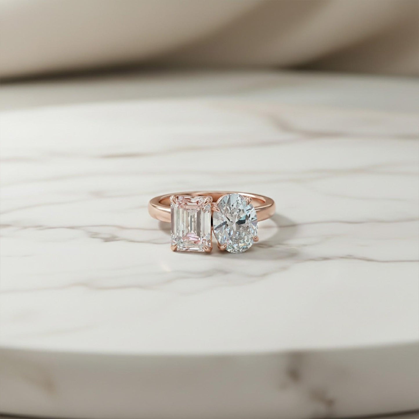 2Ctw Moissanite Dual Stone Ring