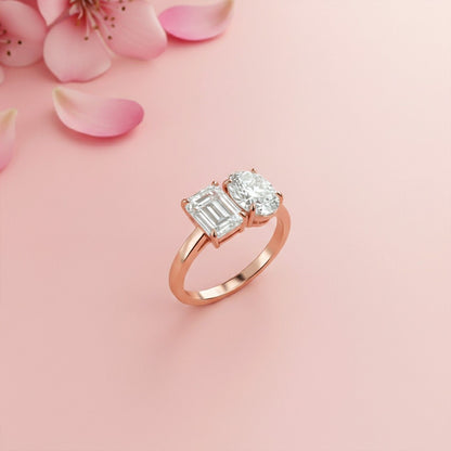 2Ctw Moissanite Dual Stone Ring