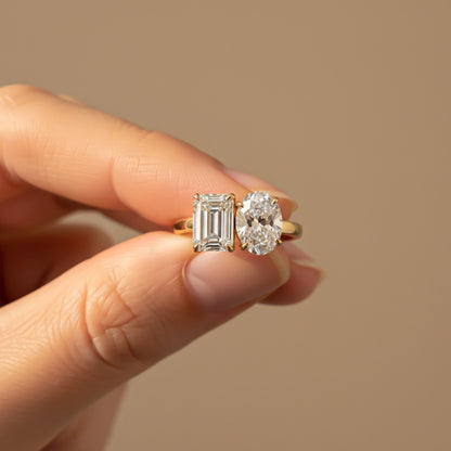 2Ctw Moissanite Dual Stone Ring