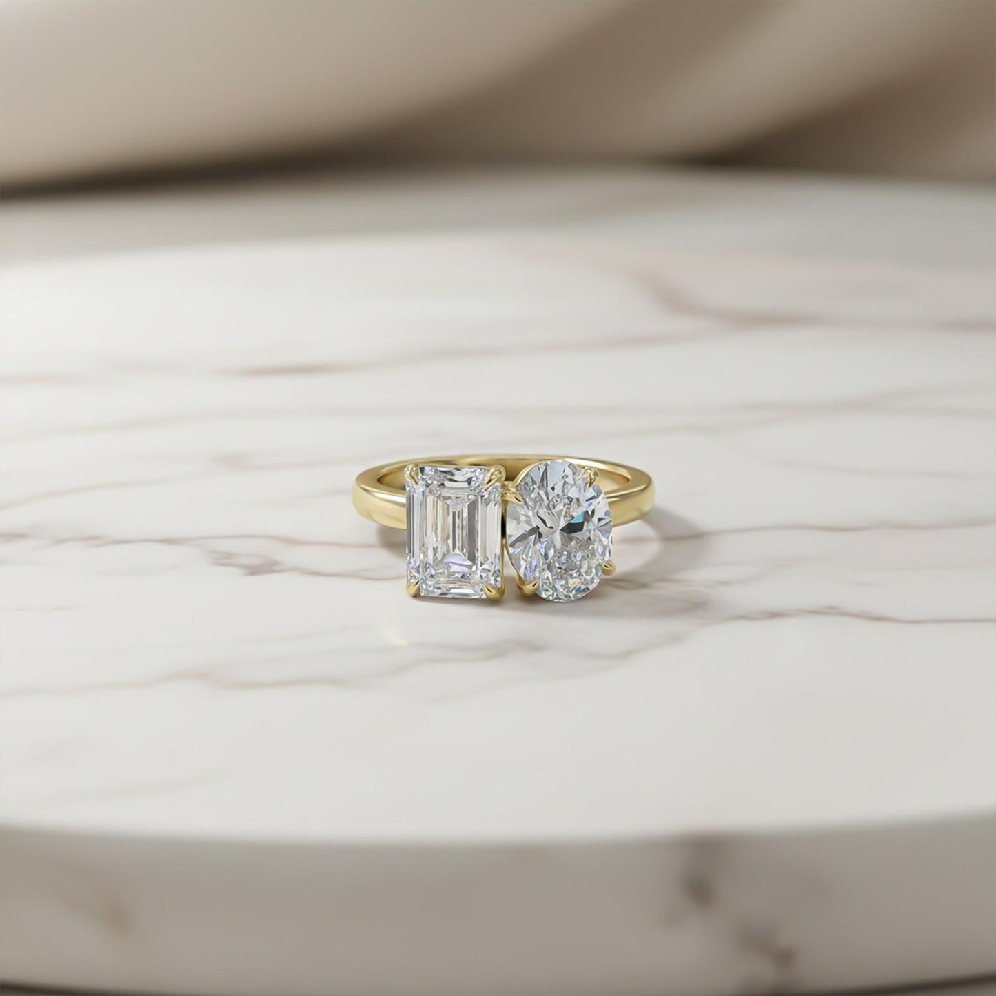 2Ctw Moissanite Dual Stone Ring