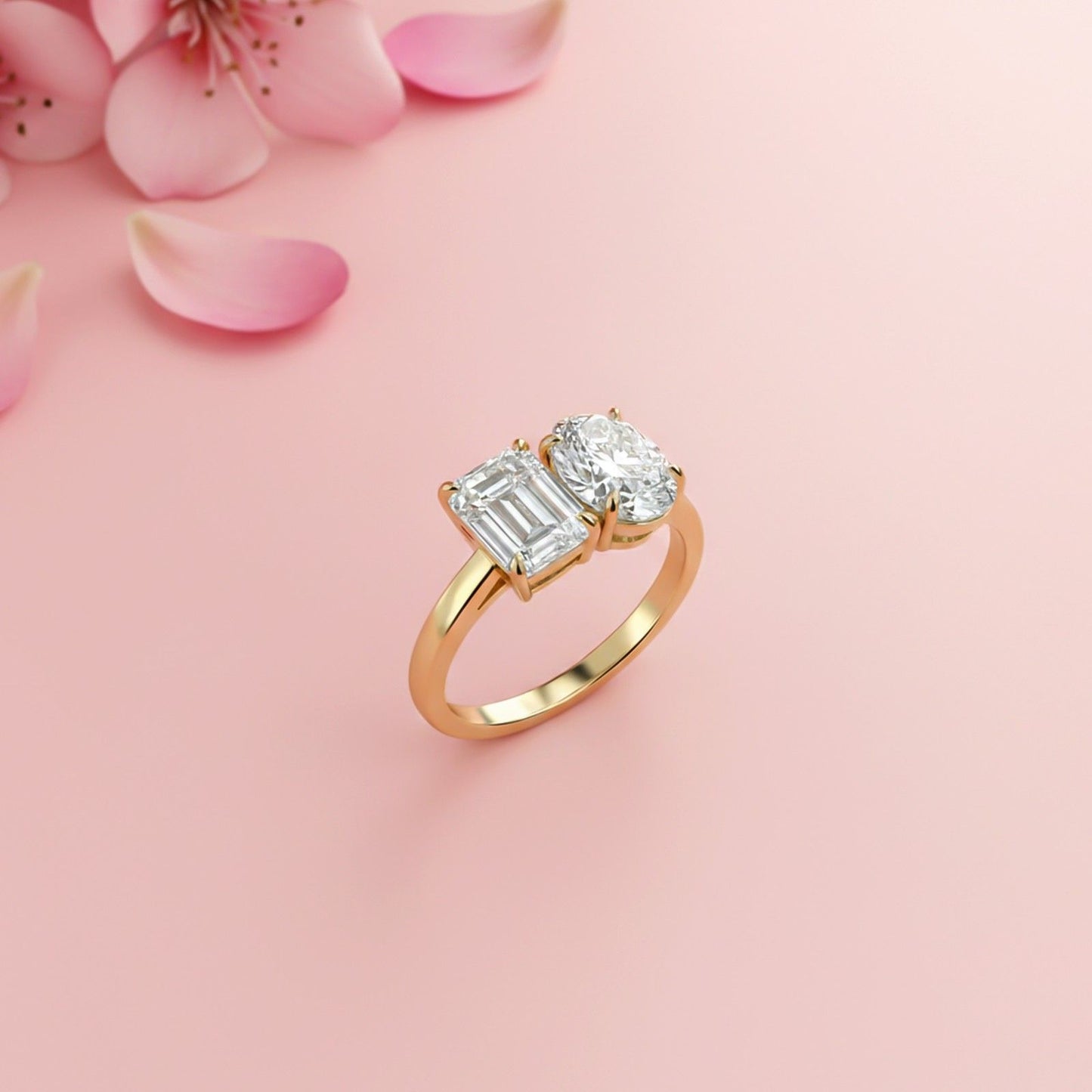 2Ctw Moissanite Dual Stone Ring