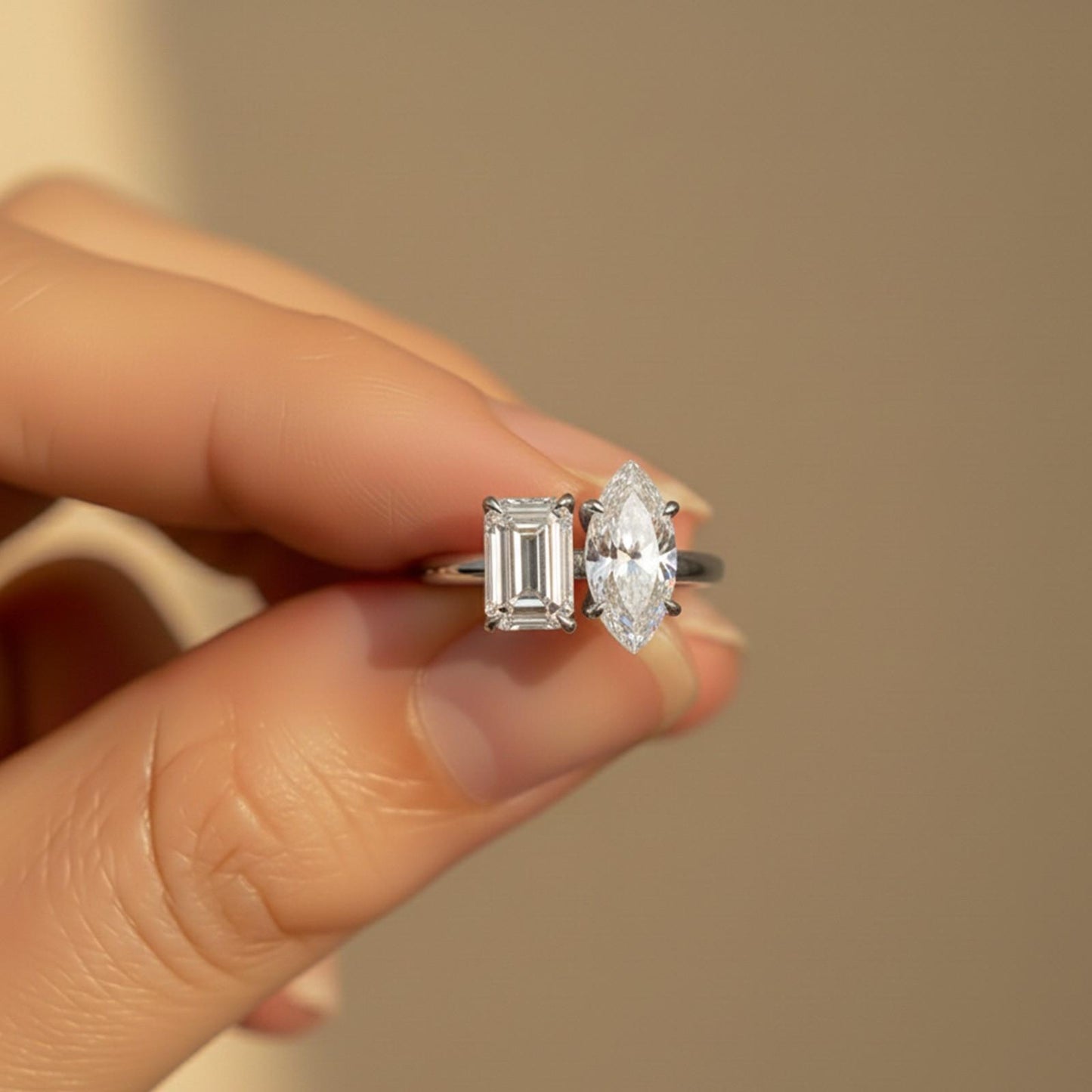 2Ctw Moissanite Double Stone Ring