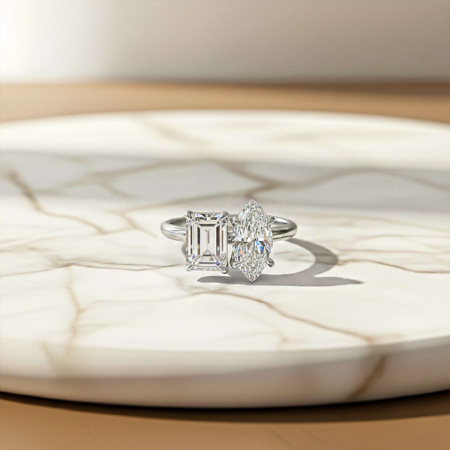 2Ctw Moissanite Double Stone Ring