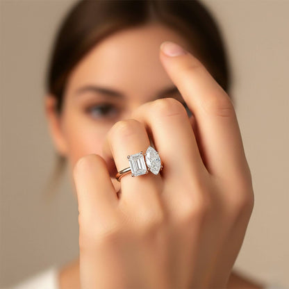 2Ctw Moissanite Double Stone Ring