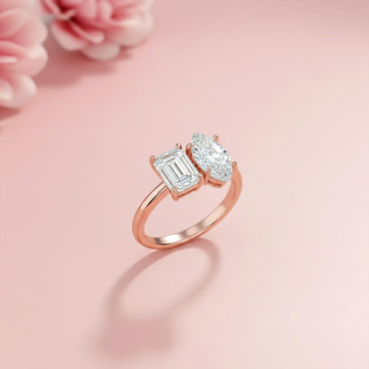 2Ctw Moissanite Double Stone Ring