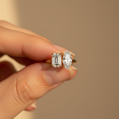 2Ctw Moissanite Double Stone Ring