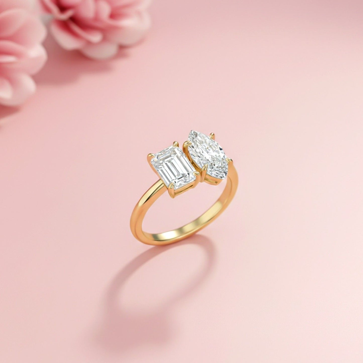 2Ctw Moissanite Double Stone Ring