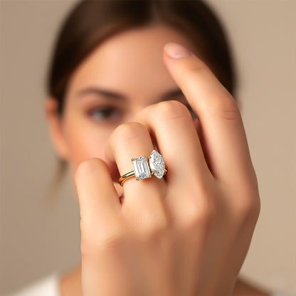 2Ctw Moissanite Double Stone Ring