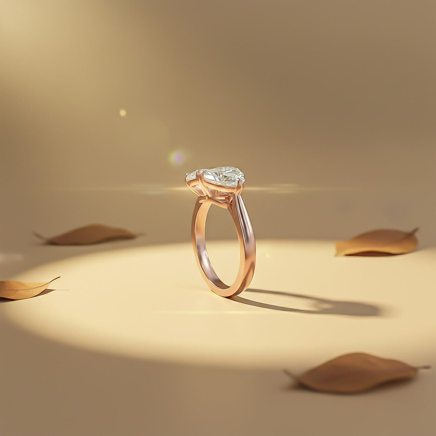 2Ctw Romantic Emerald & Heart Moissanite Ring for Women