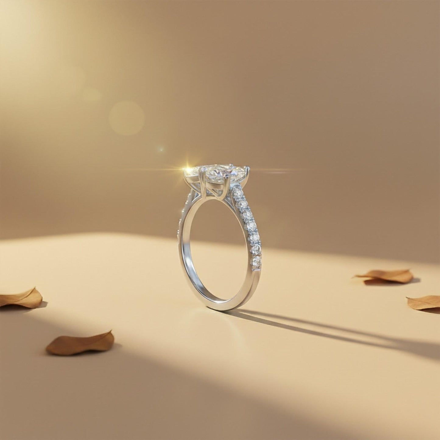 2Ctw Eternal Emerald & Pear Moissanite Ring for Her