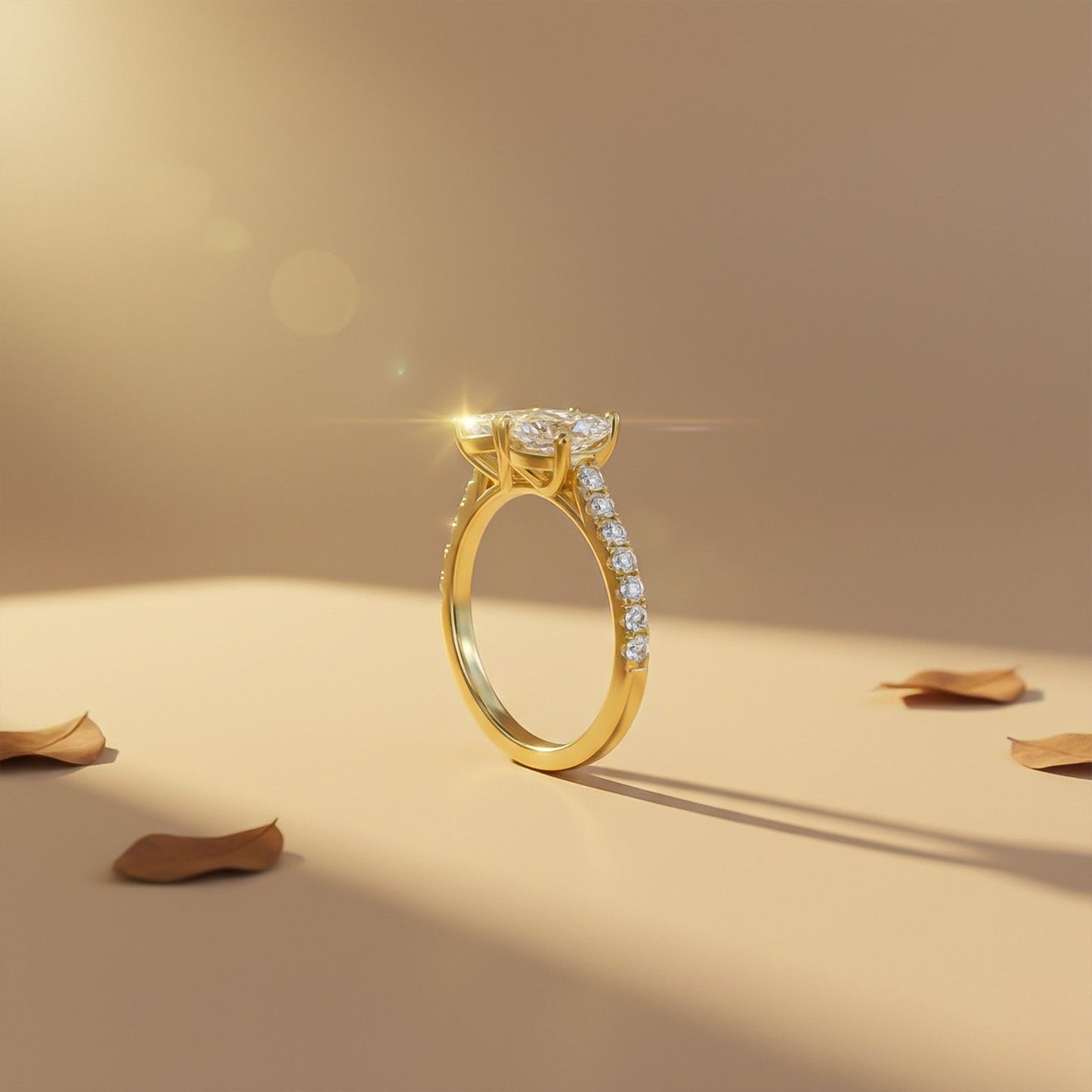 2Ctw Eternal Emerald & Pear Moissanite Ring for Her