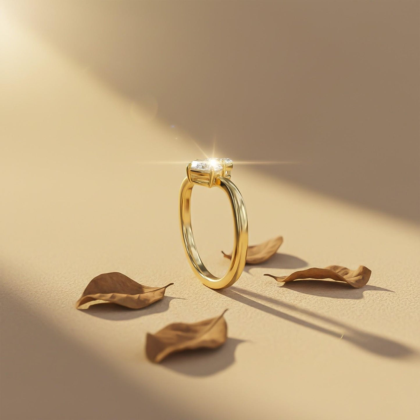 1.50Ctw Oval Two-Stone Moissanite Engagement Ring