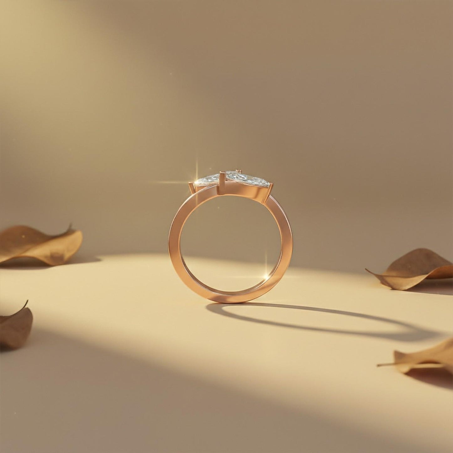 1Ctw Marquise Classy Dual Stone Moissanite Ring