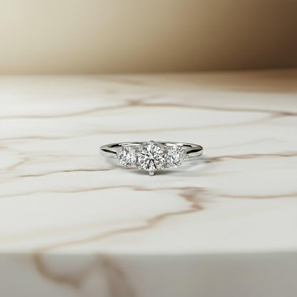 1.50Ctw Round Moissanite Stella Trilogy Ring