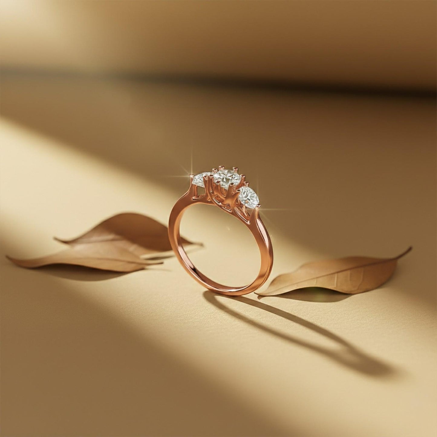 1.50Ctw Round Moissanite Stella Trilogy Ring