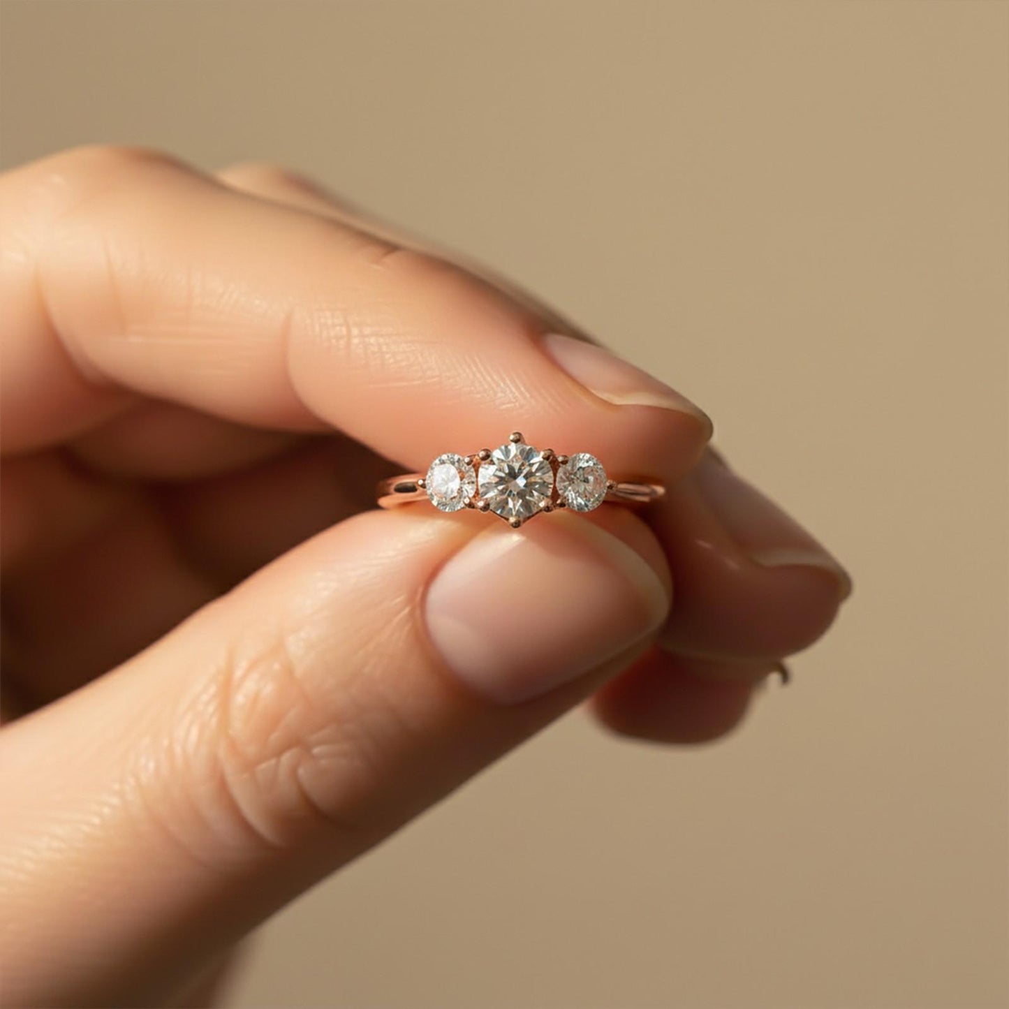 1.50Ctw Round Moissanite Stella Trilogy Ring