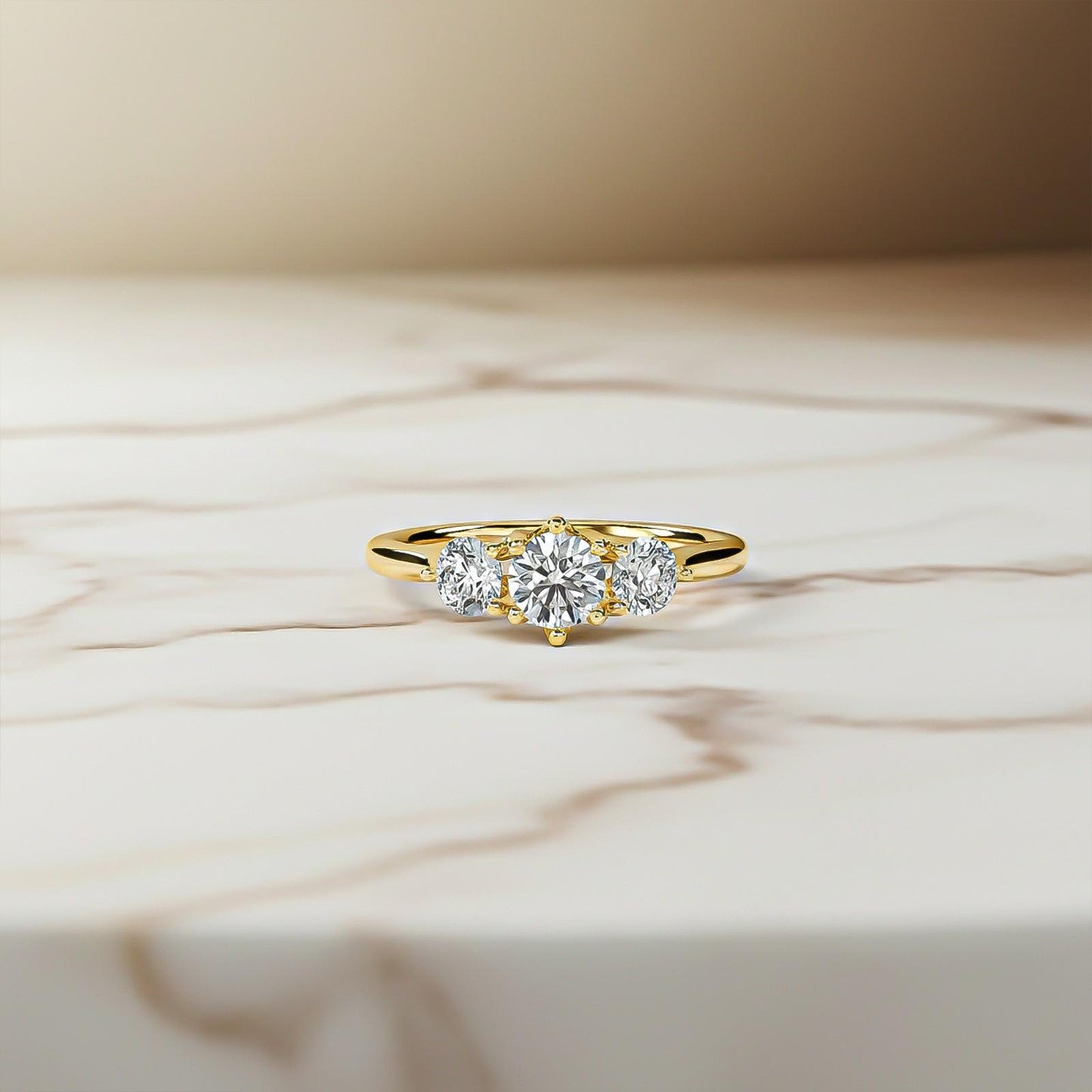 1.50Ctw Round Moissanite Stella Trilogy Ring