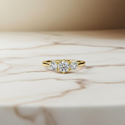 1.50Ctw Round Moissanite Stella Trilogy Ring