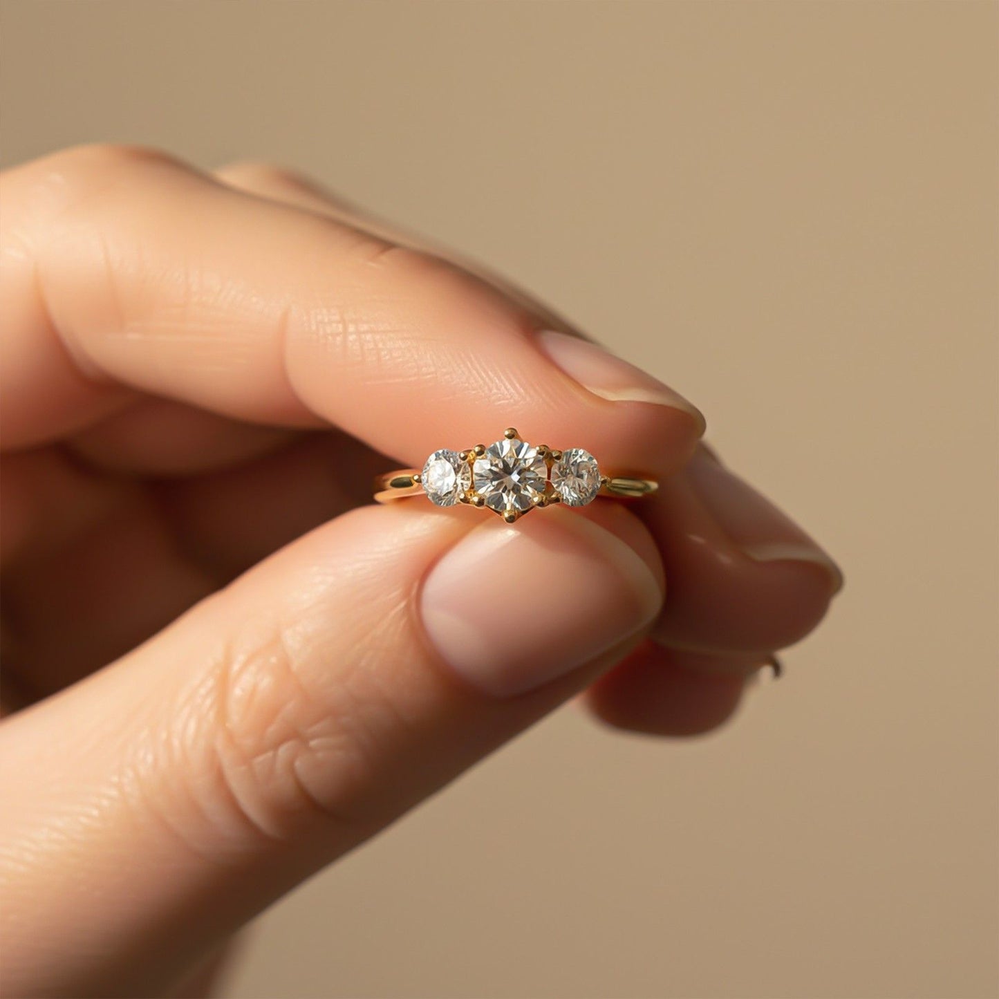 1.50Ctw Round Moissanite Stella Trilogy Ring