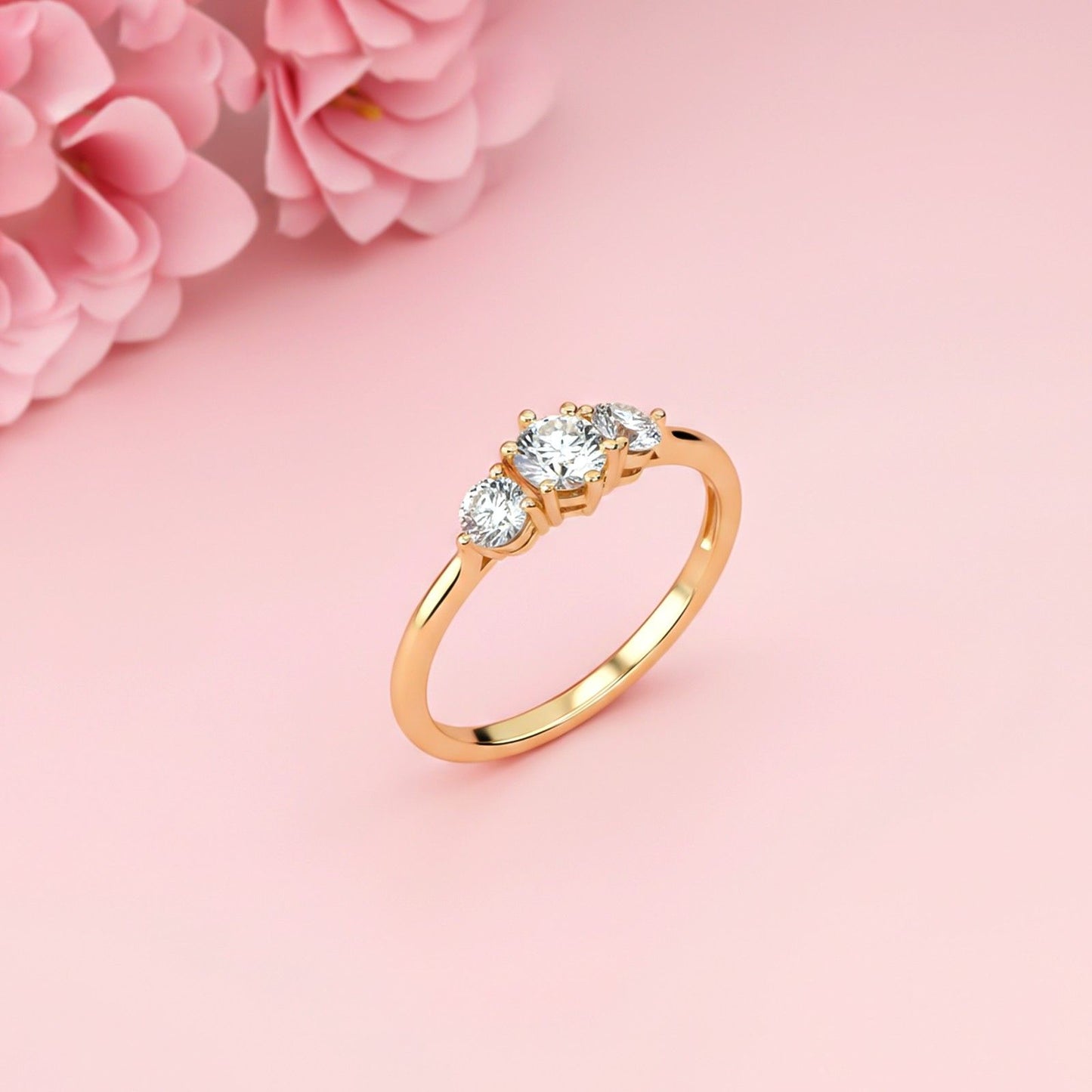 1.50Ctw Round Moissanite Stella Trilogy Ring