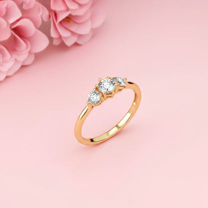 1.50Ctw Round Moissanite Stella Trilogy Ring