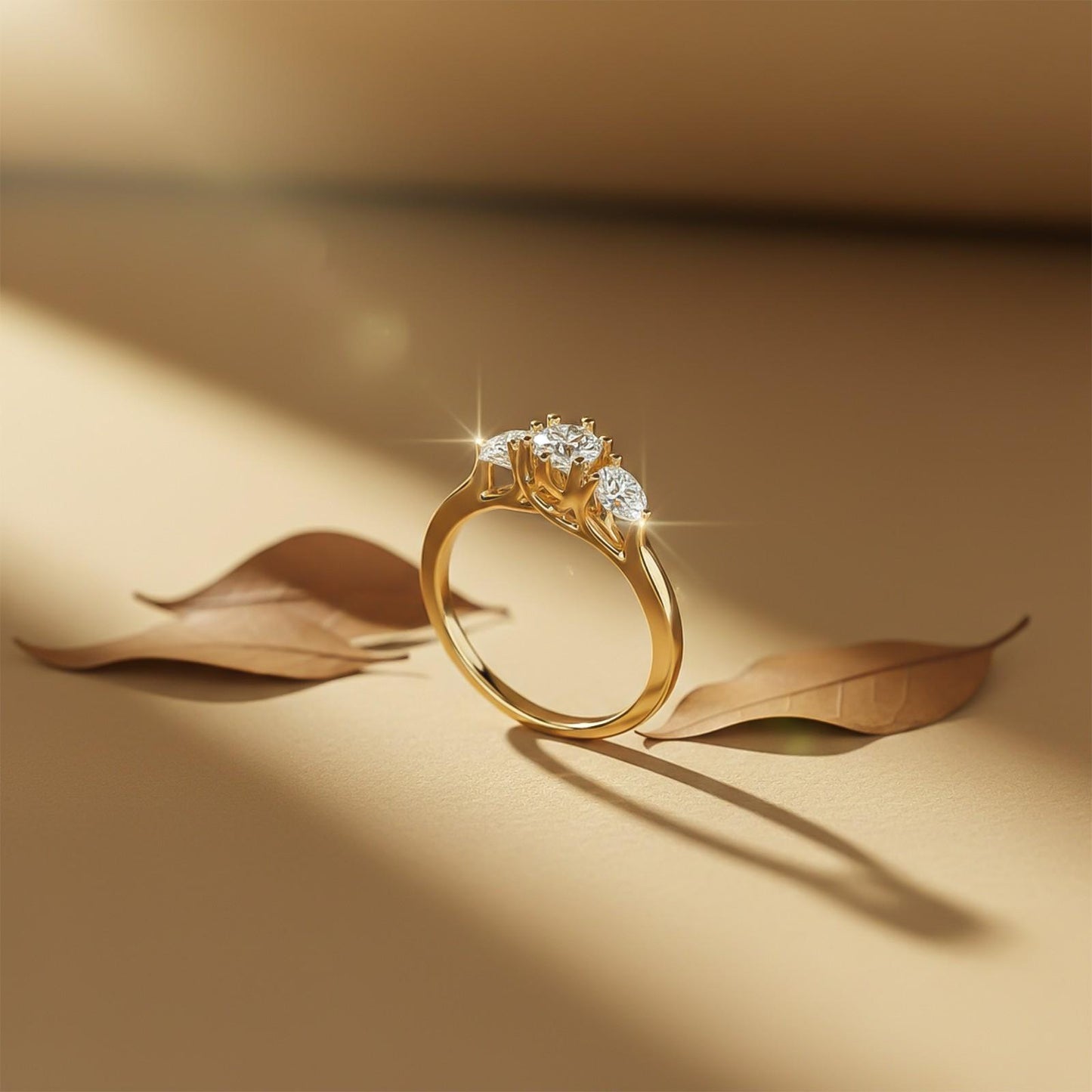 1.50Ctw Round Moissanite Stella Trilogy Ring