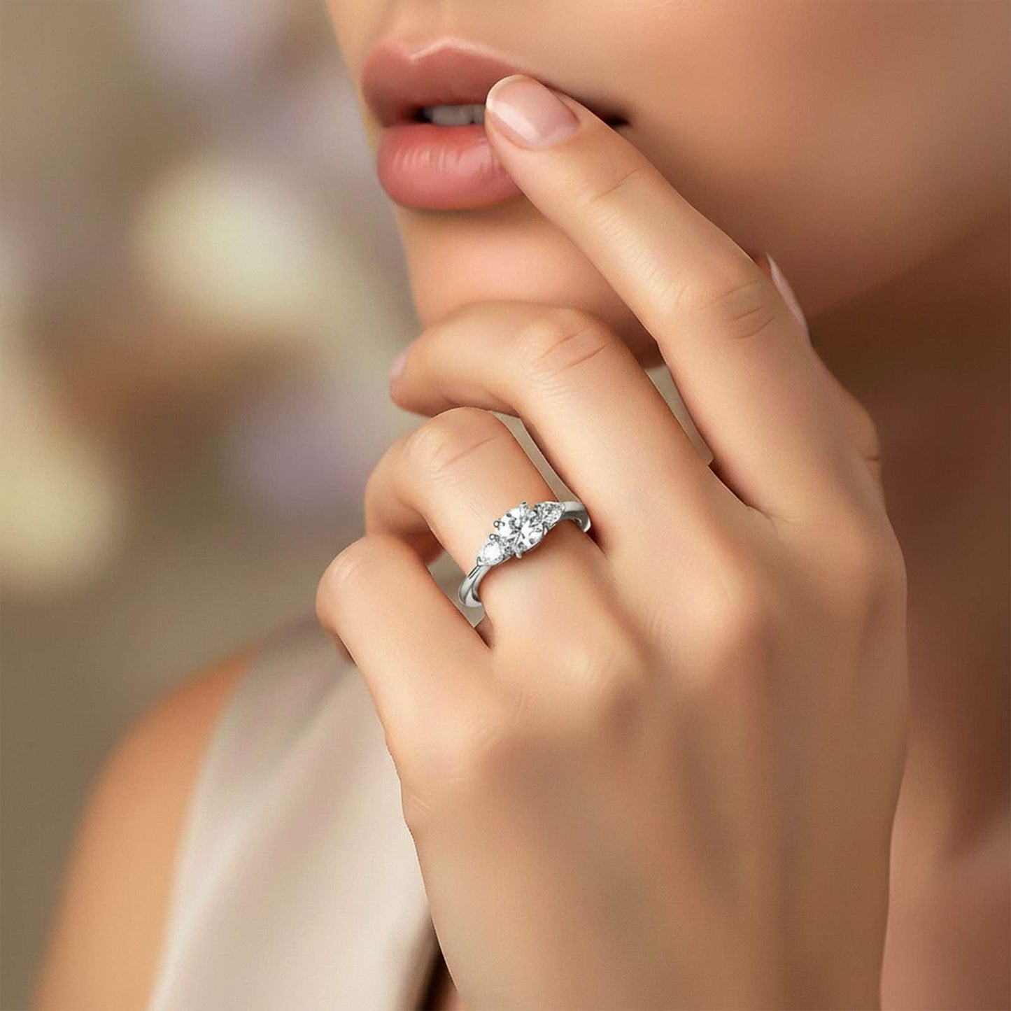 1.20Ctw Three-stone Moissanite Ring