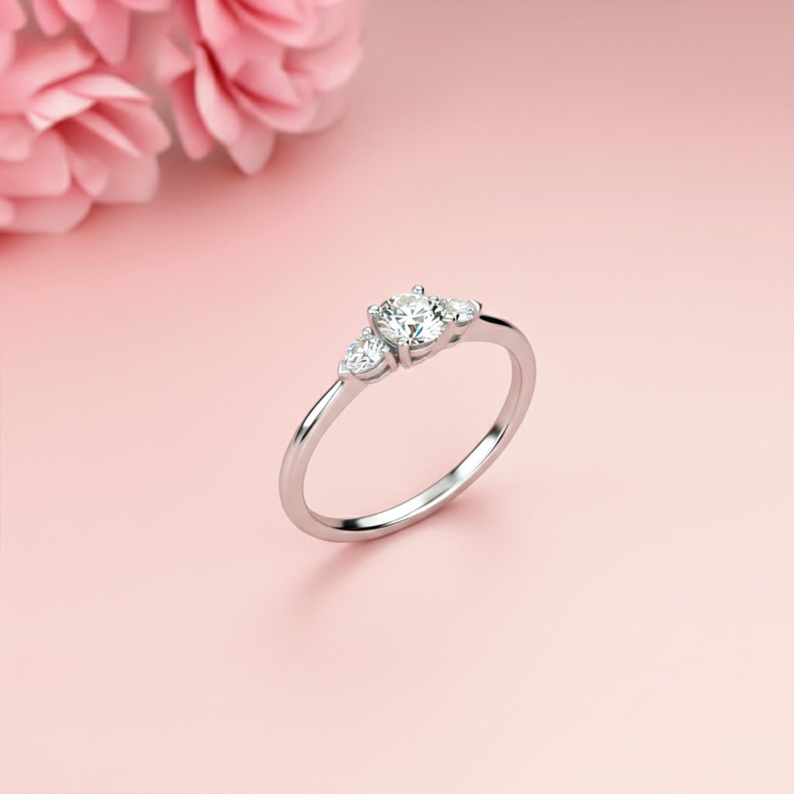 1.20Ctw Three-stone Moissanite Ring