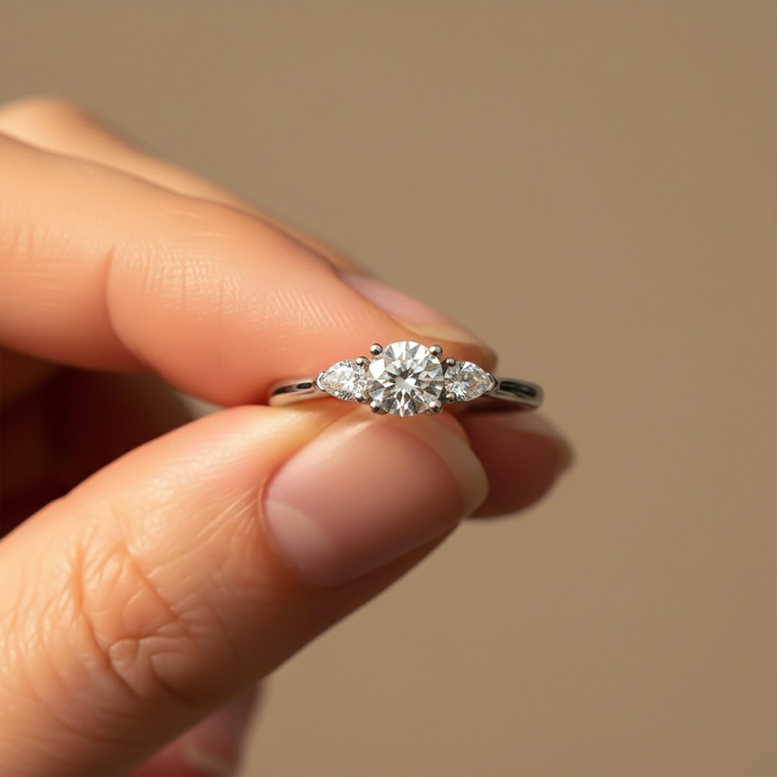 1.20Ctw Three-stone Moissanite Ring