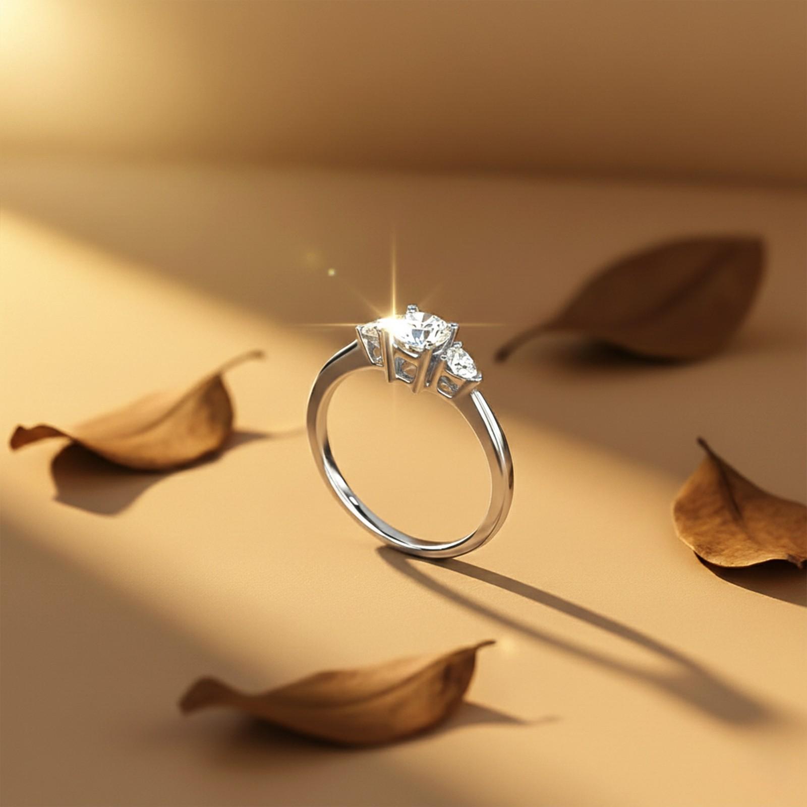 1.20Ctw Three-stone Moissanite Ring