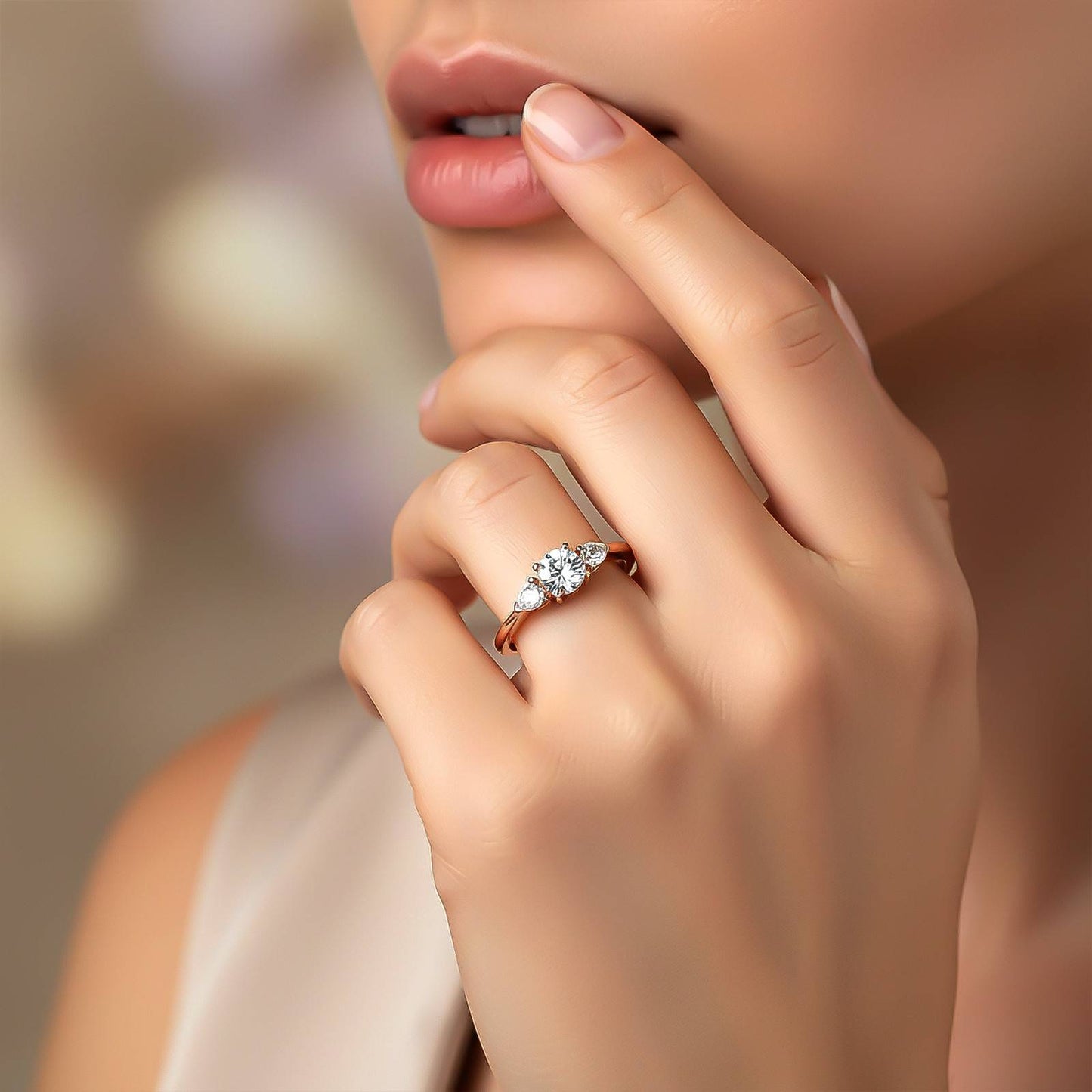 1.20Ctw Three-stone Moissanite Ring