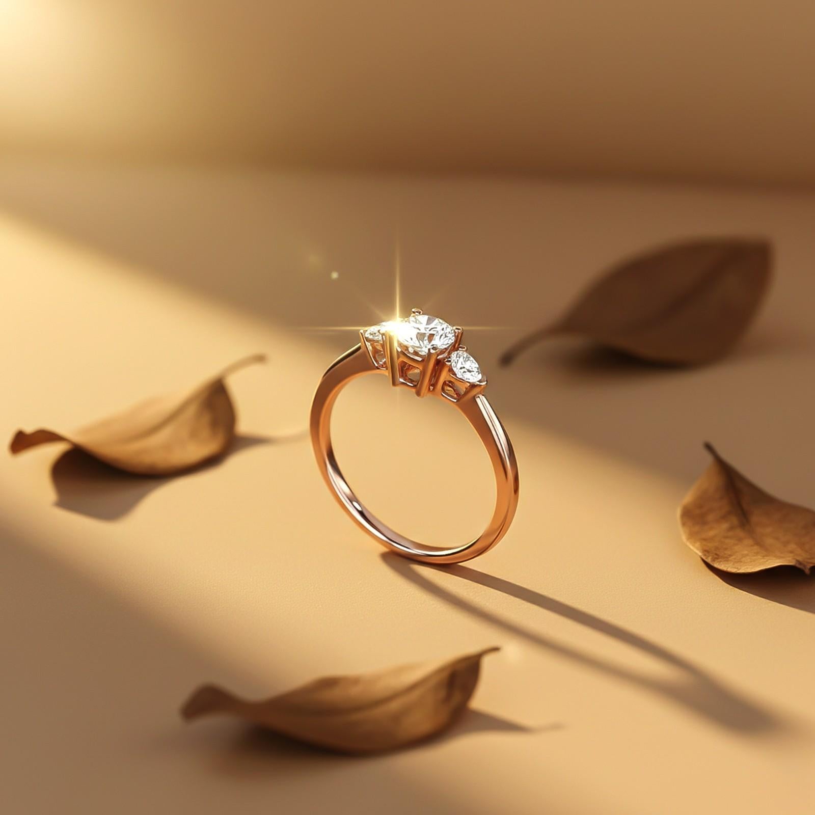 1.20Ctw Three-stone Moissanite Ring