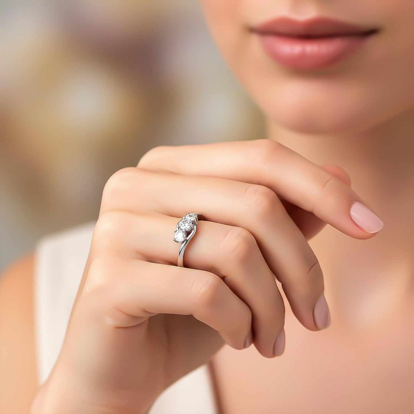 0.75Ctw Rory Crossover Moissanite Ring
