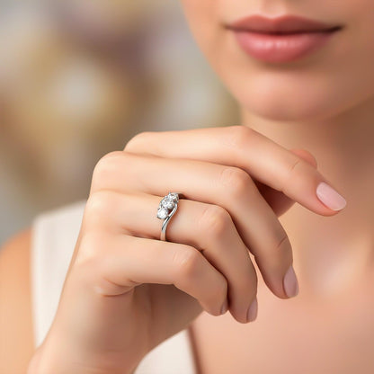 0.75Ctw Rory Crossover Moissanite Ring