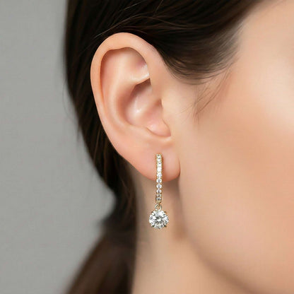 Golden Moissanite Millenia Drop Dangle