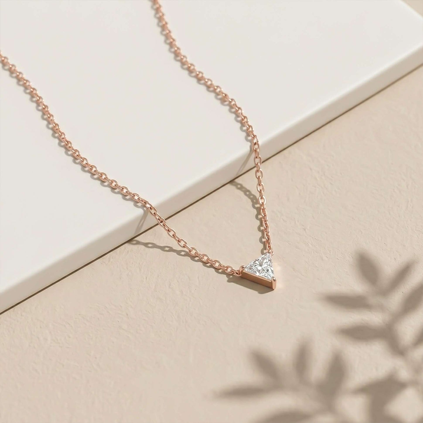 0.74Ct Moissanite Trillion Cut Bezel Set Pendant