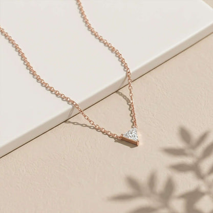0.74Ct Moissanite Trillion Cut Bezel Set Pendant