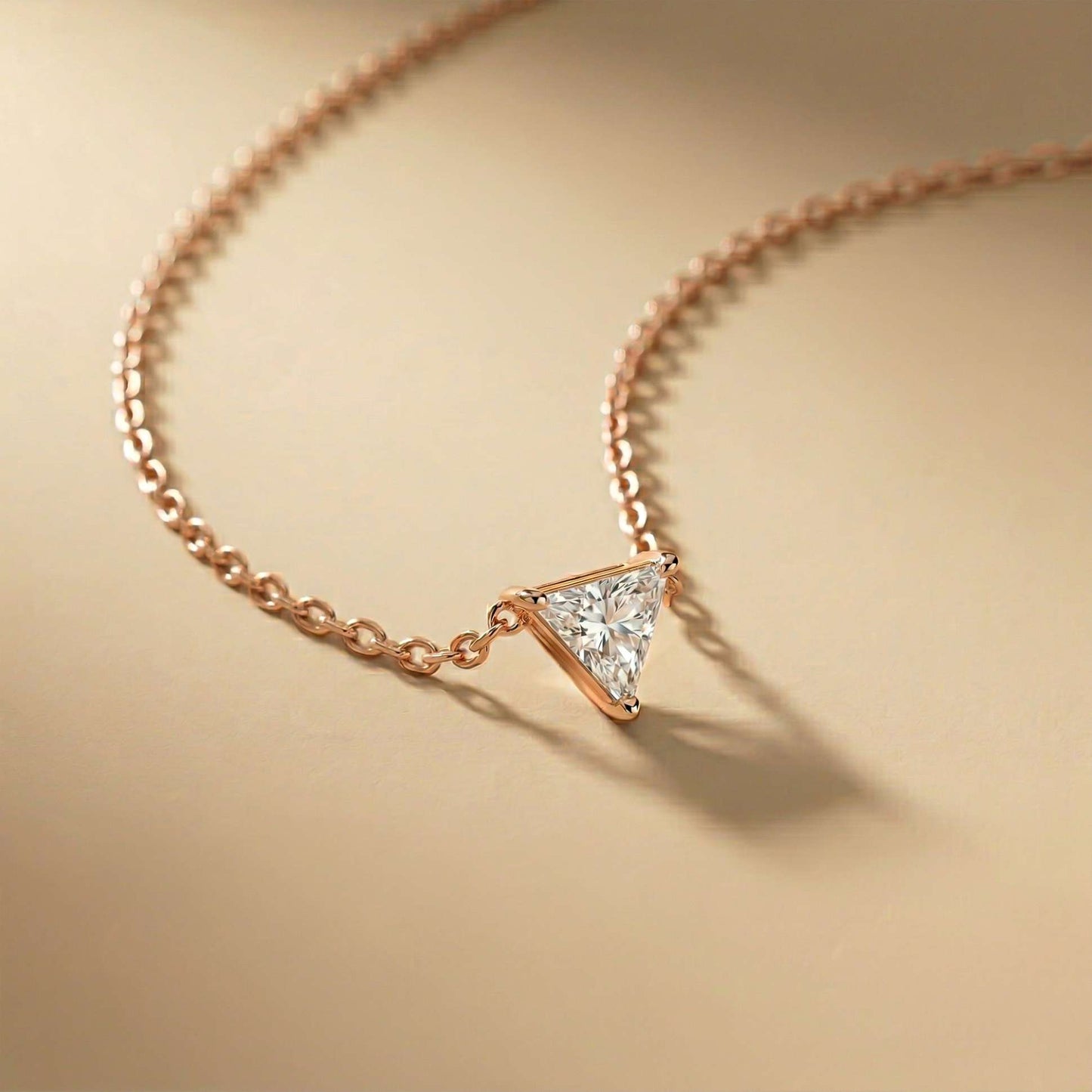 0.74Ct Moissanite Trillion Cut Bezel Set Pendant
