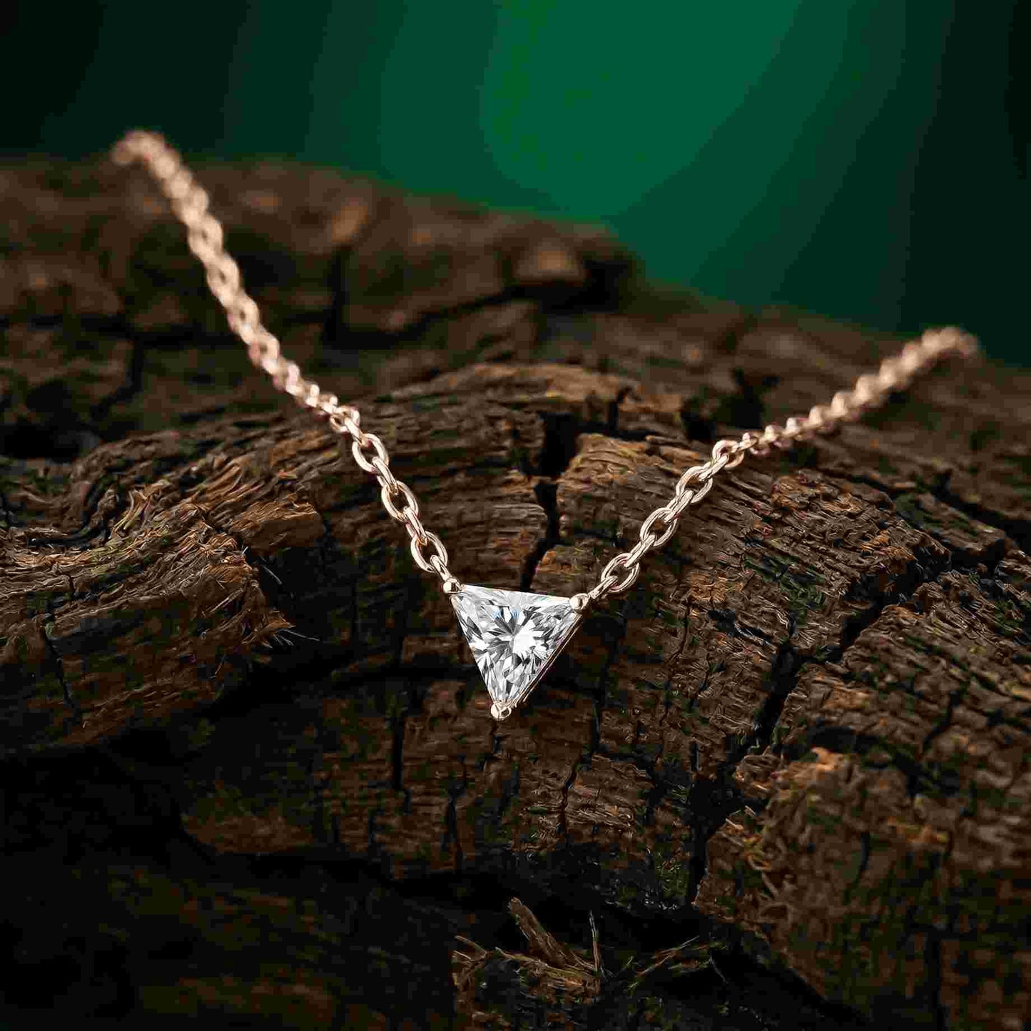 0.74Ct Moissanite Trillion Cut Bezel Set Pendant