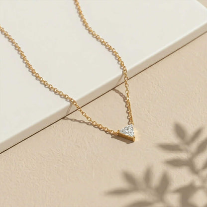 0.74Ct Moissanite Trillion Cut Bezel Set Pendant