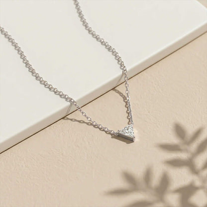 0.74Ct Moissanite Trillion Cut Bezel Set Pendant