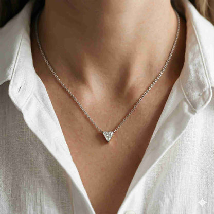 0.74Ct Moissanite Trillion Cut Bezel Set Pendant
