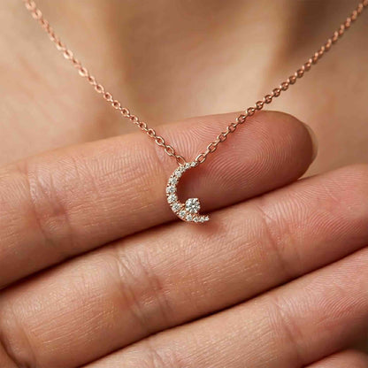 0.20Ct Moissanite Crescent Moon Pendant
